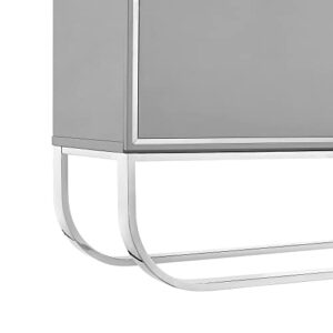 Reyansh 4 Door Sideboard with Chrome Base, Grey