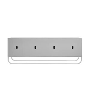 Reyansh 4 Door Sideboard with Chrome Base, Grey