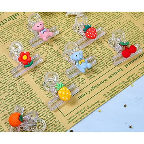 16 Pack Chip Bag Clips Transparent Kitchen Clips Cartoon Plastic Bread Bag Clips Cute Chip Clips Funny Bag Clips for Chips Snacks Food Storage