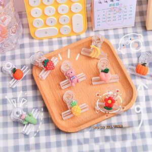 16 Pack Chip Bag Clips Transparent Kitchen Clips Cartoon Plastic Bread Bag Clips Cute Chip Clips Funny Bag Clips for Chips Snacks Food Storage