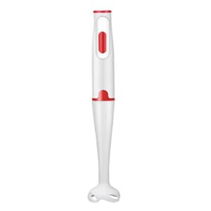 tikababa electric hand immersion blender with 400w turbo mode,mixing smoothies,purees,soups,sauces by 2 stainless steel blades(red)