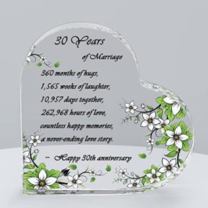 sigmntun best 30th anniversary wedding gifts for couple, parents - anniversary decorations and marriage gifts for precious moments, card included - a+ class clarity crystal heart