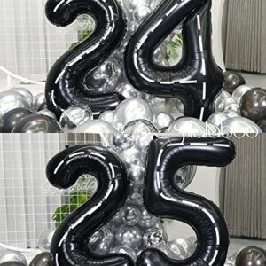 SULALABOO 40 Inch Black 2 Balloon Number Large Helium Number Balloons 0-9 Giant Digital 2nd Foil Mylar Big Party Balloon for Boy or Girl Birthday Party Anniversary Decorations