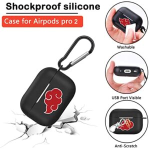 Japanese Anime AirPod Pro 2 Case with Keychain Cute Soft Silicone Full Protective Shockproof Cover Compatible with AirPods Pro 2nd Generation 2022 Case