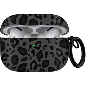 youtec for airpods pro 2nd generation case cover 2022, leopard print for airpods pro 2 case cute soft protective cover with keychain, for women girls apple for airpods pro 2(dark leopard)