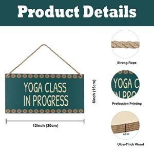 Class in Session Door Sign Yoga Class in Progress Wood Signs Yoga Teacher Gifts Yoga Room Decor 6X12 inches