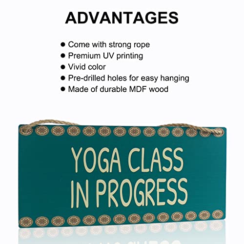 Class in Session Door Sign Yoga Class in Progress Wood Signs Yoga Teacher Gifts Yoga Room Decor 6X12 inches