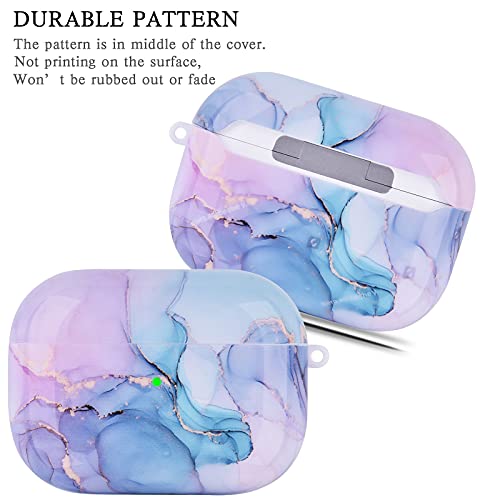 OLEBAND Airpods Pro 2 Case 2022 with Marble Pattern,Hard Flexible Protective and Anti-Slip Cover for Apple Air pod Pro 2nd Generation Case,iPods pro 2 case for Women and Girls,Watercolor Marble