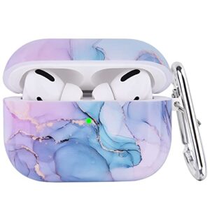 oleband airpods pro 2 case 2022 with marble pattern,hard flexible protective and anti-slip cover for apple air pod pro 2nd generation case,ipods pro 2 case for women and girls,watercolor marble