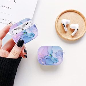 OLEBAND Airpods Pro 2 Case 2022 with Marble Pattern,Hard Flexible Protective and Anti-Slip Cover for Apple Air pod Pro 2nd Generation Case,iPods pro 2 case for Women and Girls,Watercolor Marble