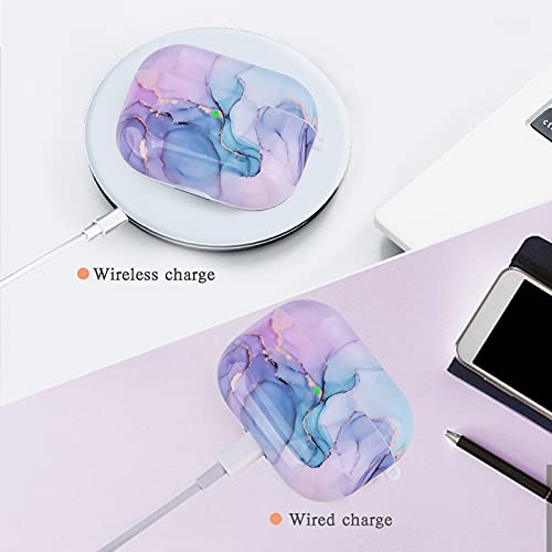 OLEBAND Airpods Pro 2 Case 2022 with Marble Pattern,Hard Flexible Protective and Anti-Slip Cover for Apple Air pod Pro 2nd Generation Case,iPods pro 2 case for Women and Girls,Watercolor Marble