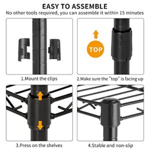 YYkokocat 4 Tier Adjustable Shelving Unit 1000Lb Capacity Metal Storage Shelves Heavy Duty Wire Shelf for Bathroom Kitchen Pantry Steel Wire Rack Shelf Organizer, 36" W x 14" D x 54" H, Black