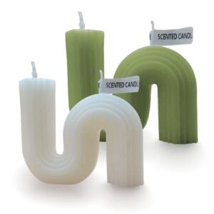 S-Shaped Natural Scent Shaped Candle Christmas Decor Scented Candle Set Aromatherapy Candle Soy Wax Bedroom Decorative Ornaments Birthday Gift Present Companion Gift (Chamomile+Pear &Green Tee)