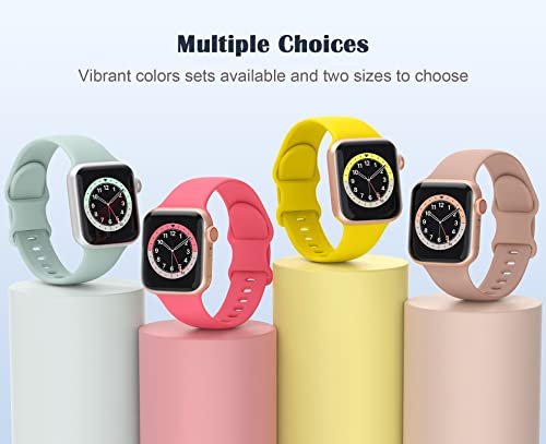 TreasureMax 15 Pack Bands Compatible with Apple Watch Band 41mm 40mm 38mm 45mm 44mm 42mm, Sport Waterproof Wristbands Soft Silicone Strap for iWatch Series 8 7 6 5 4 3 2 1 SE Men Women 38/40/41mm
