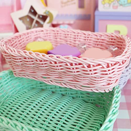 Tainrunse Storage Organizer Baskets Large Capacity Storage Organizer Box Photography Prop for Home Purple Hearts