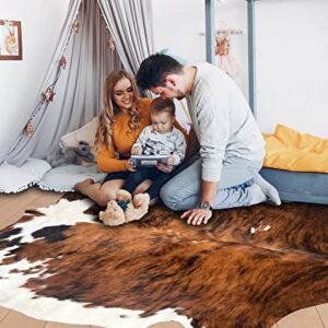 bonanza leathers Genuine Cowhide Rug Classic Tricolor Size S/L/XL 5X6/6X7/7X8 FT (L)