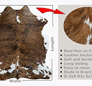 bonanza leathers Genuine Cowhide Rug Classic Tricolor Size S/L/XL 5X6/6X7/7X8 FT (L)