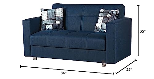 BEYAN Miami Love Seats, Loveseat, Navy Blue