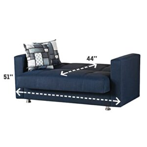 BEYAN Miami Love Seats, Loveseat, Navy Blue