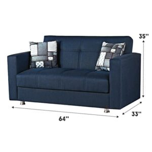 BEYAN Miami Love Seats, Loveseat, Navy Blue