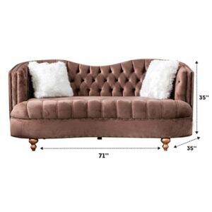 BEYAN Happy Love Seats, Loveseat, Brown