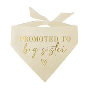 Promoted to Big Sister Baby Announcement Dog Bandana (Natural, OS 913)