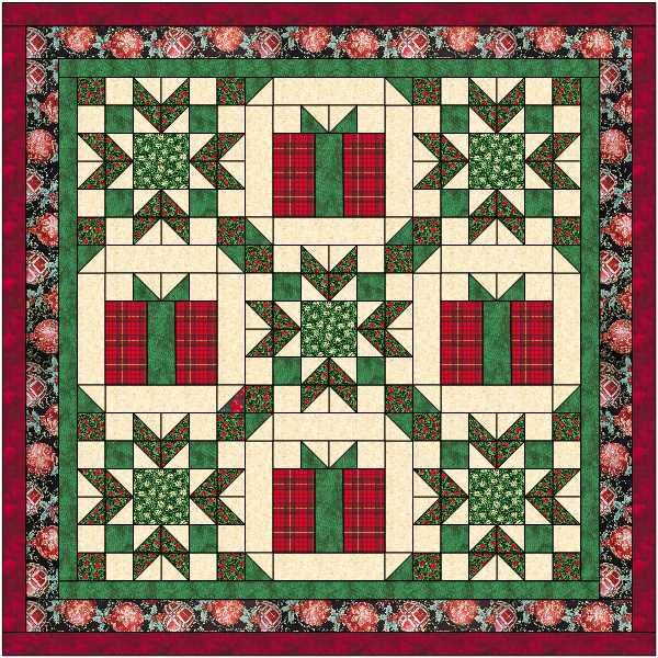 Quilt Kit All Wrapped Up/Christmas/Benartex Fabrics Precut 70" X 70"