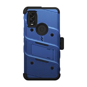 ZIZO Bolt Bundle for Cricket Innovate E 5G Case with Screen Protector Kickstand Holster Lanyard - Blue