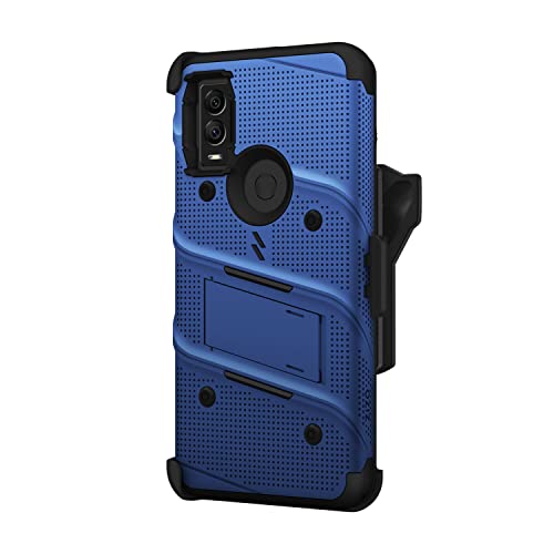 ZIZO Bolt Bundle for Cricket Innovate E 5G Case with Screen Protector Kickstand Holster Lanyard - Blue