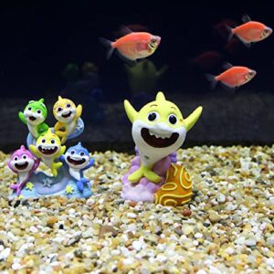 Penn-Plax Baby Shark 2-Piece Aquarium Decoration Bundle – Safe for Freshwater and Saltwater Fish Tanks – Small