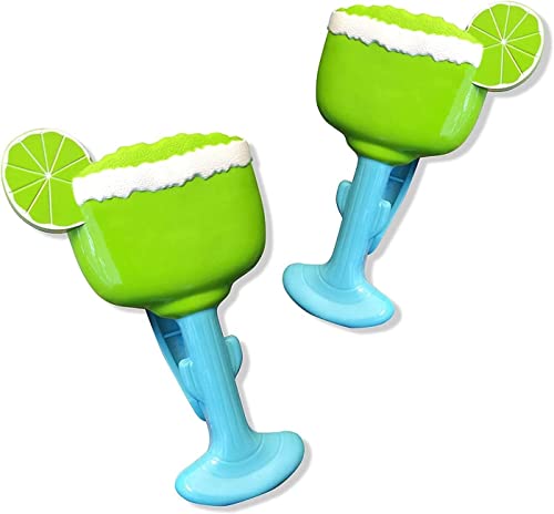 2 Set (4 Ct) Coconut / Lemon Green Cup Beach Towel Clips Jumbo Size for Beach Chair, Cruise Beach Patio, Pool Accessories for Chairs, Household Clip, Baby Stroller