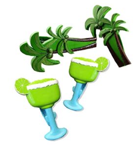 2 set (4 ct) coconut / lemon green cup beach towel clips jumbo size for beach chair, cruise beach patio, pool accessories for chairs, household clip, baby stroller