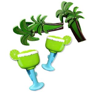 2 Set (4 Ct) Coconut / Lemon Green Cup Beach Towel Clips Jumbo Size for Beach Chair, Cruise Beach Patio, Pool Accessories for Chairs, Household Clip, Baby Stroller