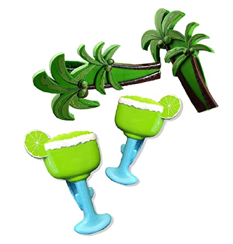 2 Set (4 Ct) Coconut / Lemon Green Cup Beach Towel Clips Jumbo Size for Beach Chair, Cruise Beach Patio, Pool Accessories for Chairs, Household Clip, Baby Stroller