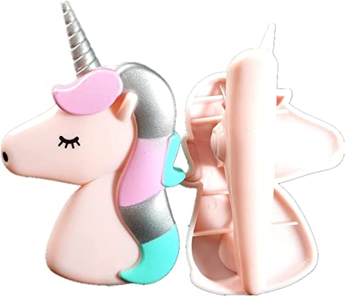 2 Set (4 Ct) Pink Ice Cream / Pink Unicorn Beach Towel Clips Jumbo Size for Beach Chair, Cruise Beach Patio, Pool Accessories for Chairs, Household Clip, Baby Stroller