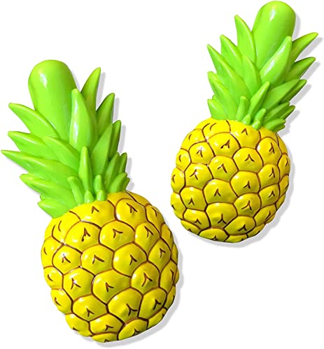 2 Set (4 Ct) Lemon Green Cup / Pineapple Beach Towel Clips Jumbo Size for Beach Chair, Cruise Beach Patio, Pool Accessories for Chairs, Household Clip, Baby Stroller