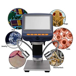 LXXSH 220X Desktop Electronic Digital Stereo Microscope for Soldering Repairing with 4.3-inch Screen LED Light