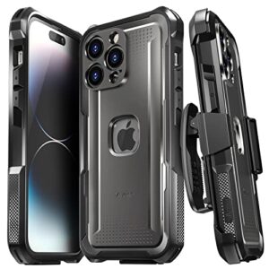 vena varmor rugged case compatible with apple iphone 14 pro max (6.7"-inch), (magsafe compatible, military grade drop protection) heavy duty holster belt clip cover with kickstand