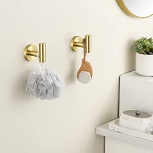 KES Bathroom Toilet Paper Holder & Bath Robe Hook Towel Hook & Brushed Gold Towel Ring,A2175S12-BZ-SL+A2164-BZ-P2+A2180-BZ