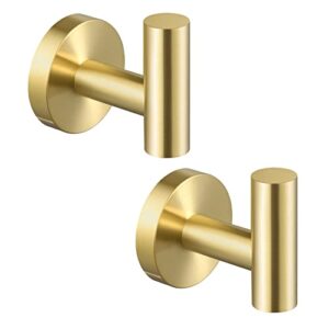 KES Bathroom Toilet Paper Holder & Bath Robe Hook Towel Hook & Brushed Gold Towel Ring,A2175S12-BZ-SL+A2164-BZ-P2+A2180-BZ