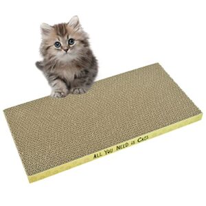 accencyc cardboard cat scratcher pads cat scratching board for indoor cats 17x8.3x1 inch dual-side corrugated cat scratcher reusable cat supplies - 1 pack