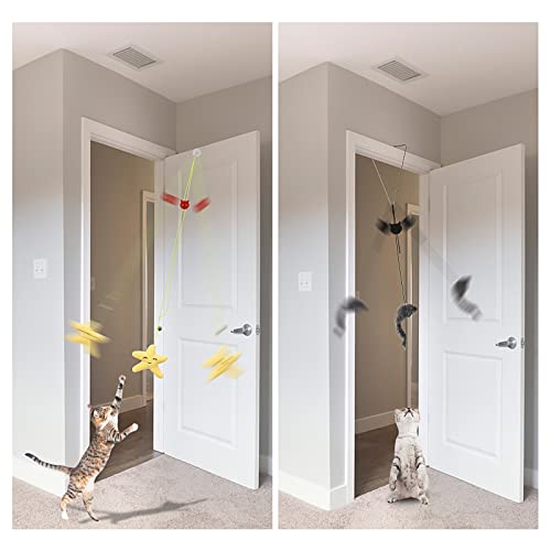 Cat Toys,Mice Toys for Indoor Cats,3 Pack Hanging Door Cat Toys with Tassel,Retractable Cat Toy with Rope Mouse Starfish Caterpillar,Interactive Cat Teaser Toy for Indoor Kitten Play Chase Exercise