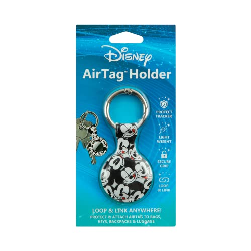 Disney Mickey Mouse Holder for Apple AirTag - Protective Tracker with Keychain for Dog, Bags, Keys - Disneyland Essentials and Holiday Gifts