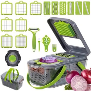 comuster vegetable chopper, pro onion chopper,upgraded version multifunctional vegetable cutter mandolin slicer and peeler 20 in 1 vegetable cutter potato onion dicing machine.