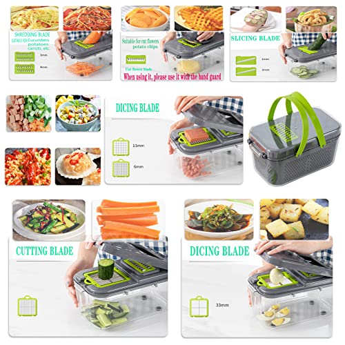 COMUSTER Vegetable Chopper, Pro Onion Chopper,Upgraded version multifunctional vegetable cutter mandolin slicer and peeler 20 in 1 vegetable cutter potato onion dicing machine.