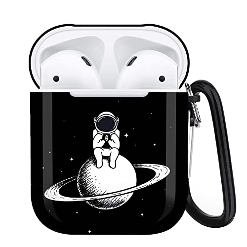 Spaceman Airpods Case Compatiable with Airpods 1&2 - Airpods 1&2 Cover with Key Chain, Full Protective Durable Shockproof Personalize Wireless Headphone Case…