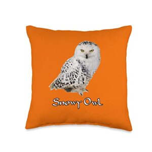 snowy owl tees snowy owl throw pillow, 16x16, multicolor