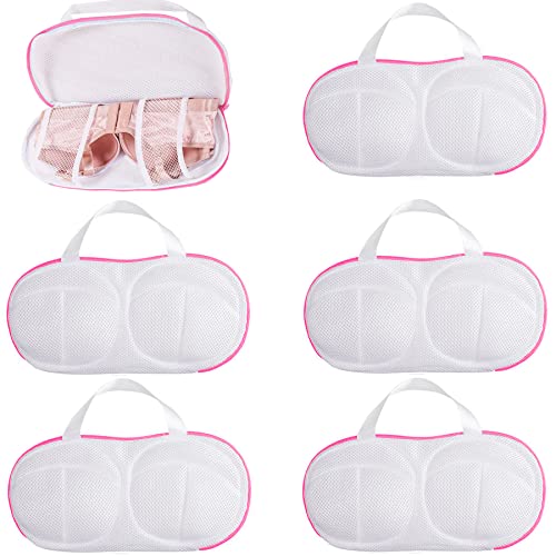 Large Bra Mesh Bags for Laundry, Lingerie Bra Bags for Washing Machine, Fits All Cups Anti Deformation Bra Washing Bag, Lingerie Bags for Washing Delicates (XXL-Large Pink - 6 Pack)