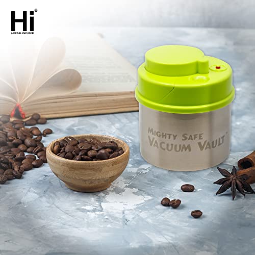 HI Mighty Safe Vacuum Vault Container, Vacuum Seal Air Tight Containers for Kitchen, Air Sealed Container For Spices and Herbs