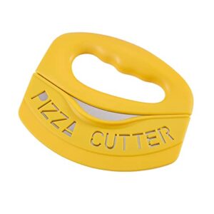 KAZETEC Pizza Cutter Food Chopper- Super Sharp Blade Stainless Steel Pizza Cutter Rocker Slicer with Protective Sheath Multi Function Vegetable Cutter & Salad Chopper(Yellow)